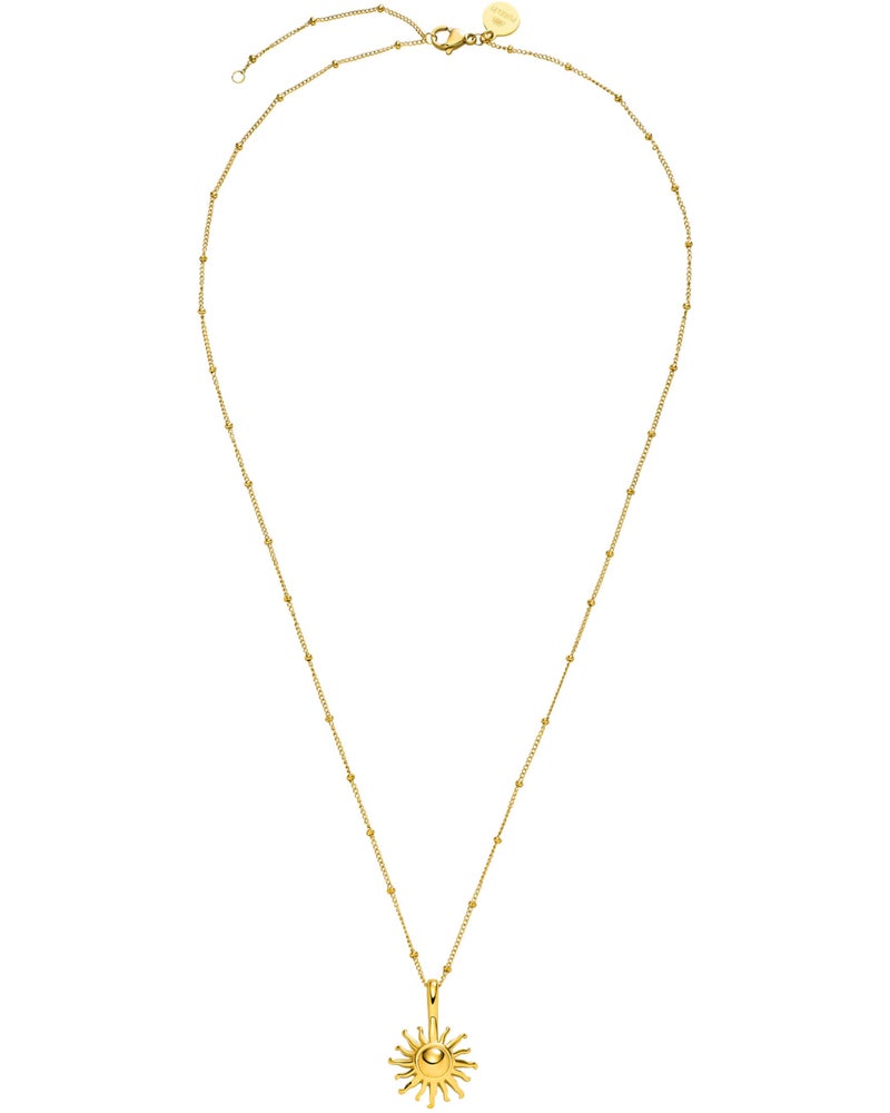 PureleiÂ® Sun Necklace: Waterproof & Adjustable, Chain with sun pendant, 20 to 22 inch adjustable length, 18K Gold plated stainless steel - Image 1
